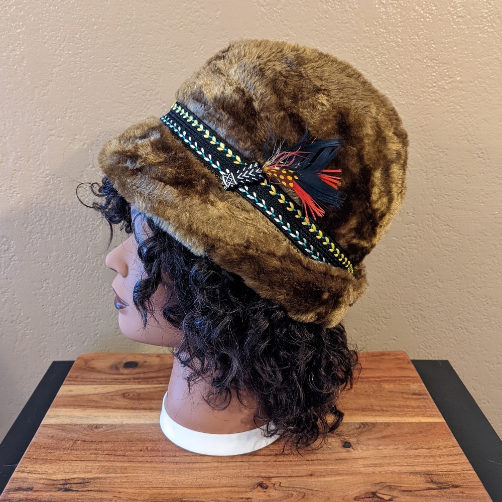 Vintage Bavarian Style Alps Faux Fur Fedora Hat